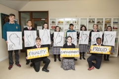 POST PRIMARY STUDENTS WITH EQUALITY POSTERS